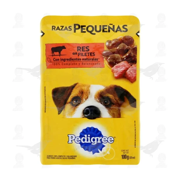 Alimento Pedigree Razas Pequeñas Res en Filetes Sobre 100g