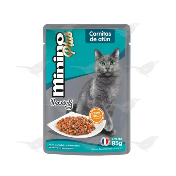 Alimento para Gato Minino Plus Carnitas de Atún sobre 85 g