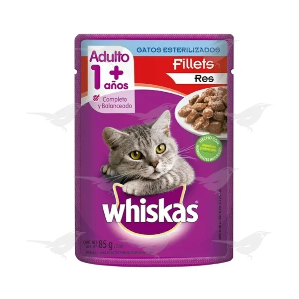 Alimento para Gatos Whiskas Esterilizados Res Sobre 85g