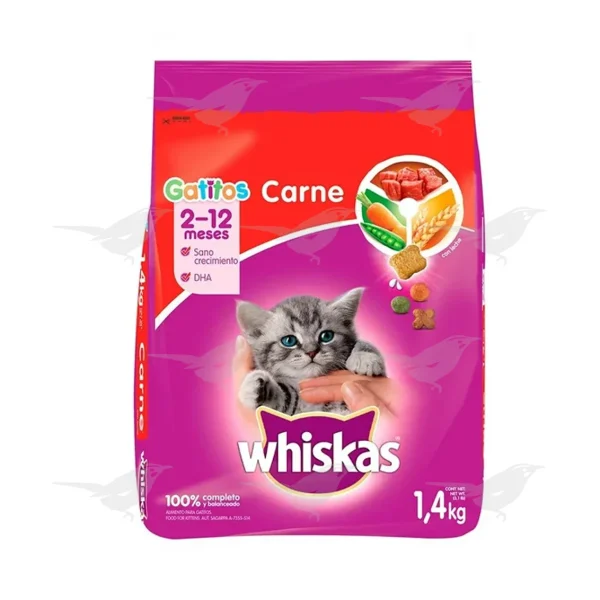 Alimento para Gatos Whiskas Gatitos 2-12 meses Carne 1.4kg