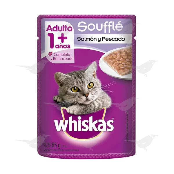 Alimento para Gatos Whiskas Soufflé Salmón y Pescado Sobre 85g