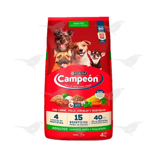 Alimento p/perro Purina Campeón Adultos Minis y Pequeños 4kg