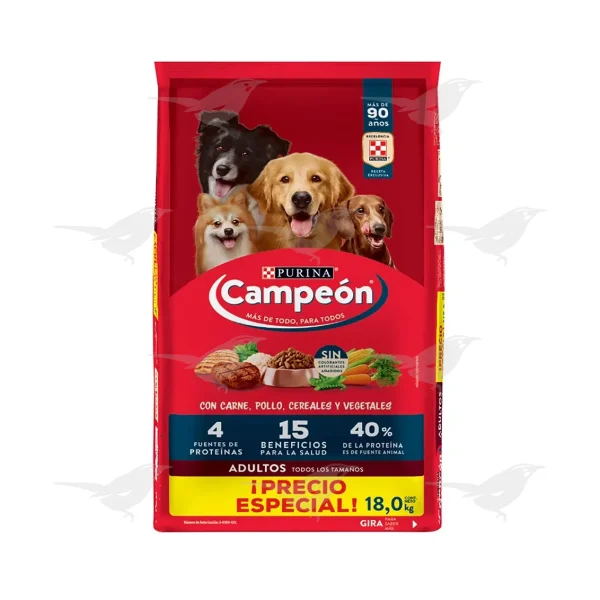 Alimento p/perro Purina Campeón Adultos Todos los Tamaños 18kg