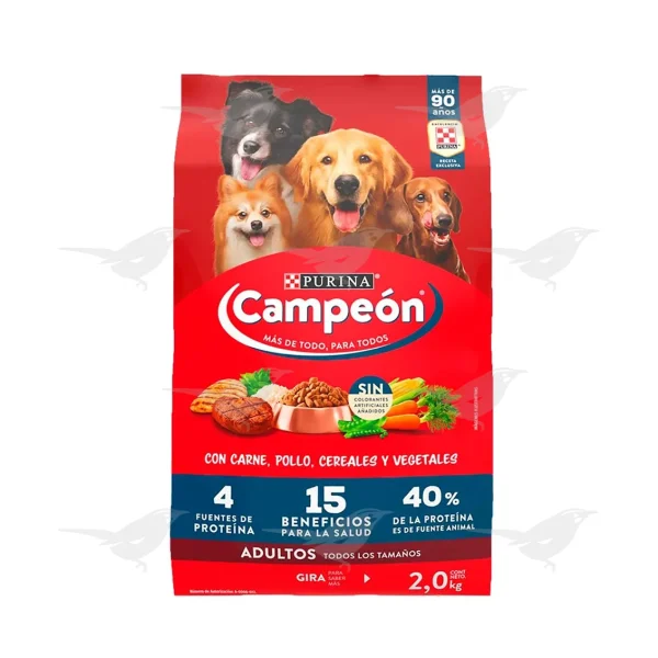 Alimento p/perro Purina Campeón Adultos Todos los Tamaños 2kg