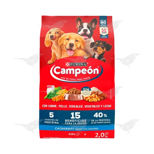 Alimento p/perro Purina Campeón Cachorros Todos los Tamaños 2kg