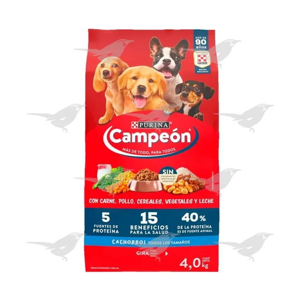Alimento p/perro Purina Campeón Cachorros Todos los Tamaños 4kg