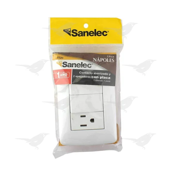 Apagador Sanelec Nápoles Sencillo con Placa
