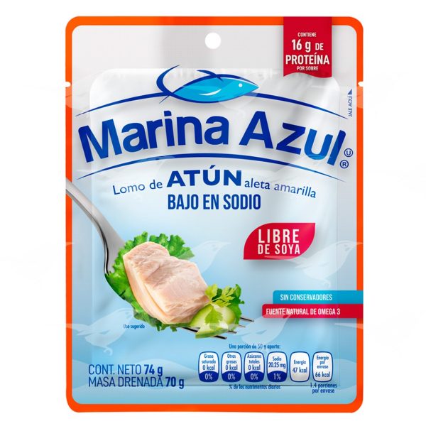 Atún Marina Azul Aleta Amarilla Bajo en Sodio 74 g 1 Pieza