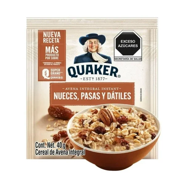 Avena Instantánea Quaker nueces, pasas y dátiles 40 g 1 Pieza