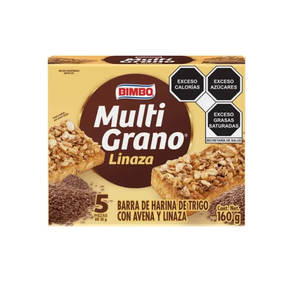 Barras Bimbo Multigrano Avena y Linaza 5 pzas de 32 g c/u