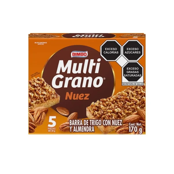 Barras Bimbo Multigrano Nuez y Almendra 5 pzas de 34 g c/u