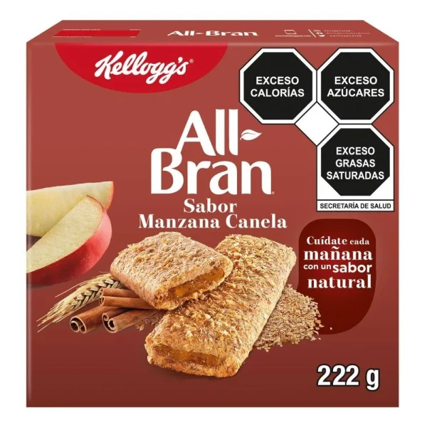 Barras de Cereal Kellogg's All Bran Manzana Canela 222 g