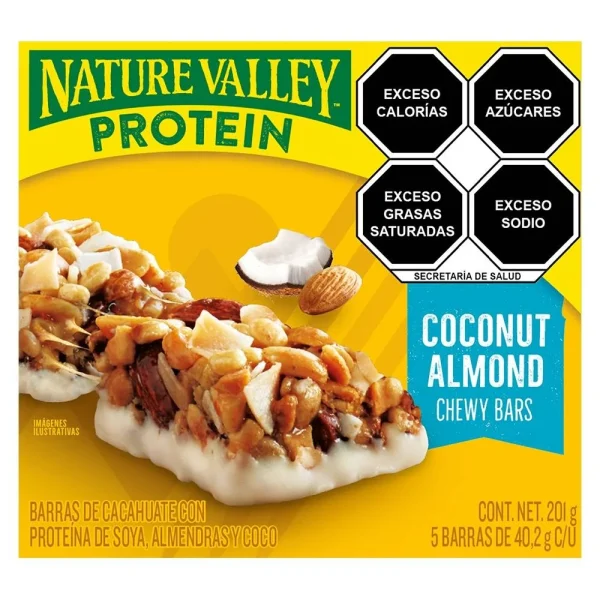 Barras de Granola Nature Valley Protein Coconut Almond 201 g