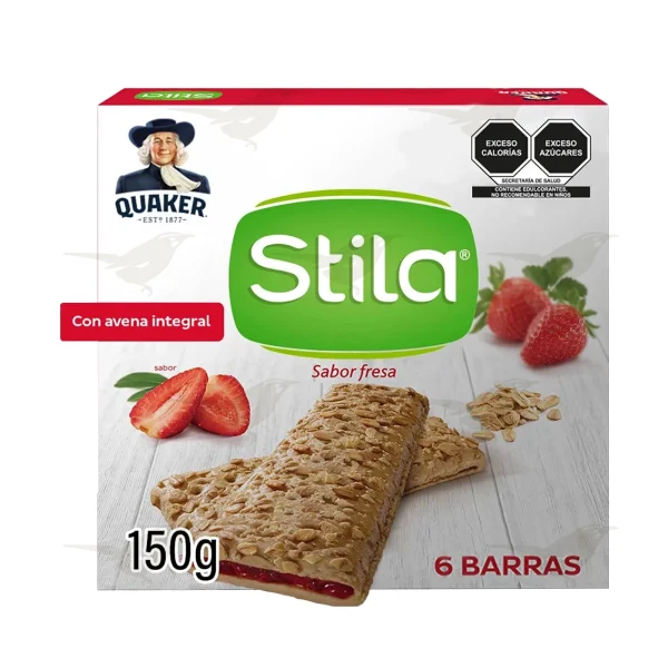 Barritas de Avena Integral Quaker Stila Fresa 6 piezas 150g c/u