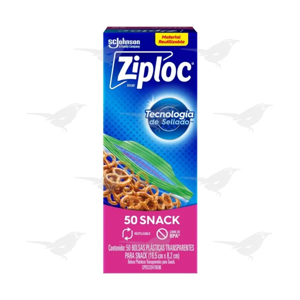 Bolsas Reutilizables Ziploc Snacks 50 Bolsas