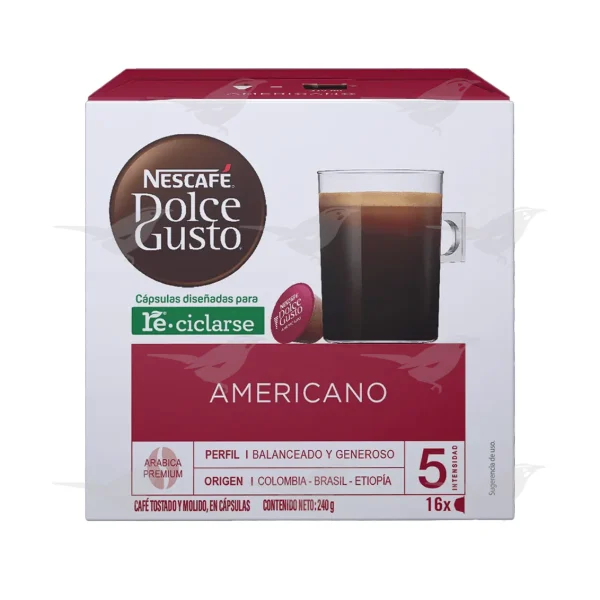 Cafe en Capsula Nescafe Dolce Gusto Americano 16  piezas