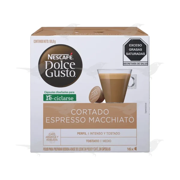 Cafe en Capsula Nescafe Dolce Gusto Cortado Espresso Macchiato 16  piezas