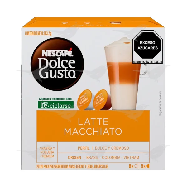 Cafe en Capsula Nescafe Dolce Gusto Latte Macchiato 16  piezas