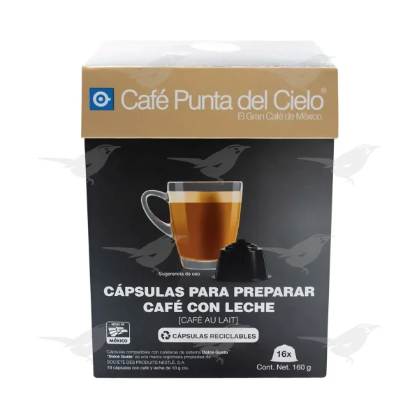 Cafe en Capsula Punta del Cielo Café con Leche Au Lait 16 piezas