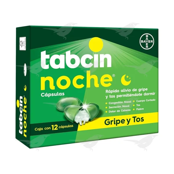 Capsulas Tabcin Noche Permitiendote dormir 12 capsulas