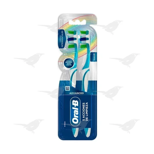 Cepillo de Dientes Oral-B Advanced 5 Acciones de Limpieza Suave 2 Piezas