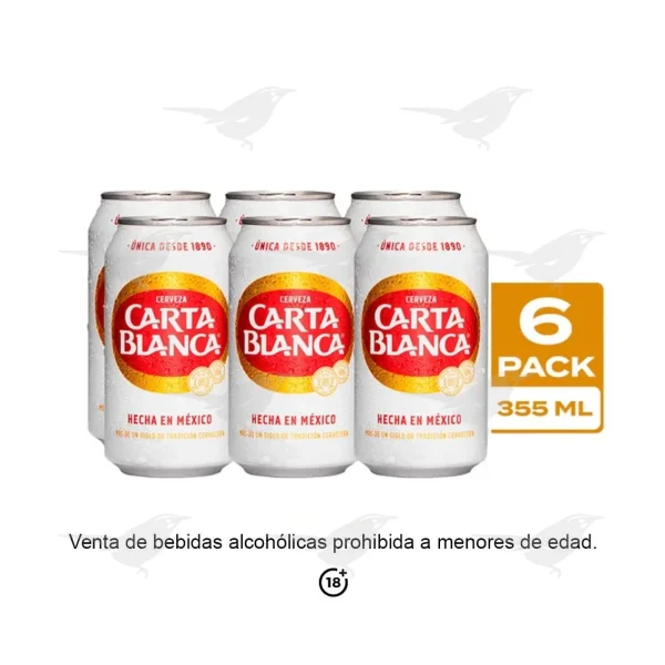 Cerveza Clara Carta Blanca 6 Pack 355 ml
