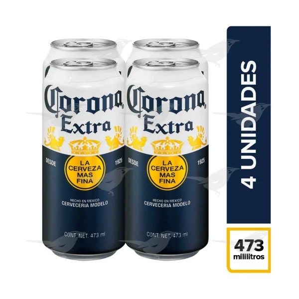 Cerveza Clara Corona Extra 4 Pack 473 ml