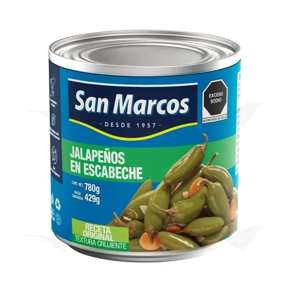 Chiles jalapeños San Marcos Enteros 780 g 1 Pieza