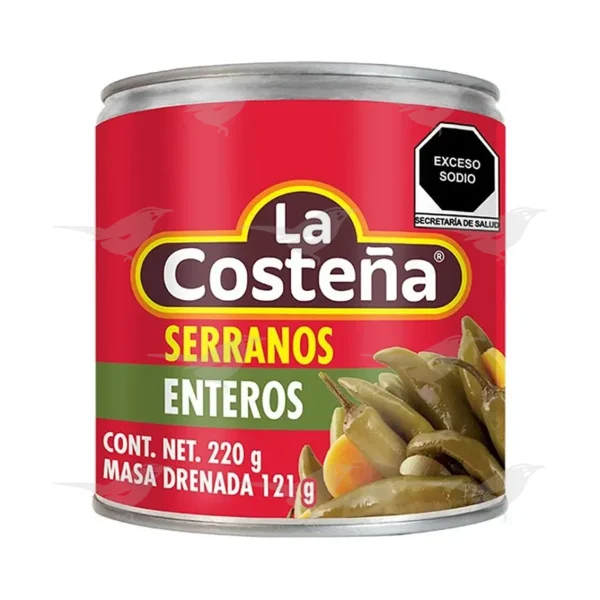 Chiles serranos La Costeña enteros en escabeche 220 g 1 Pieza