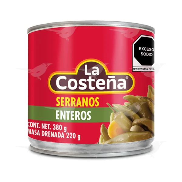 Chiles serranos La Costeña enteros en escabeche 380 g 1 Pieza