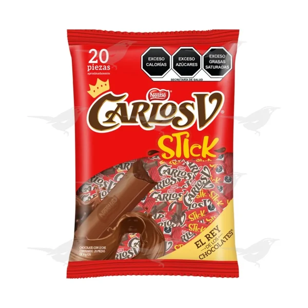 Chocolate Carlos V Stick 20 piezas 8g c/u