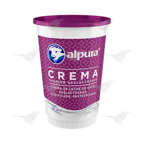 Crema Acida Alpura Deslactosada 200 ml 1 Pieza