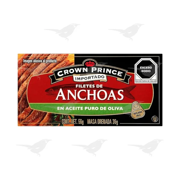 Crown Prince Filete de Anchoas en Aceite Puro de Oliva 56 g 1 Pieza
