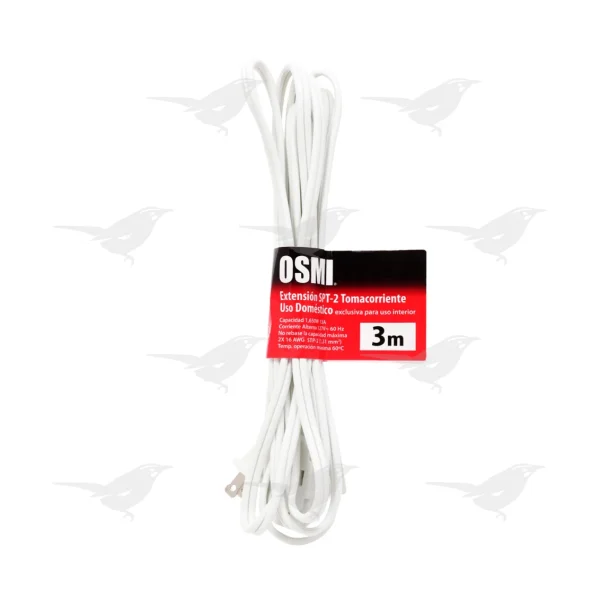 Extension Eléctrica Osmi Uso Rudo Blanca 3 M