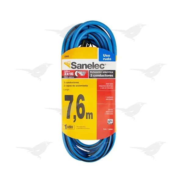 Extensión Eléctrica Sanelec Azul 7.6 M