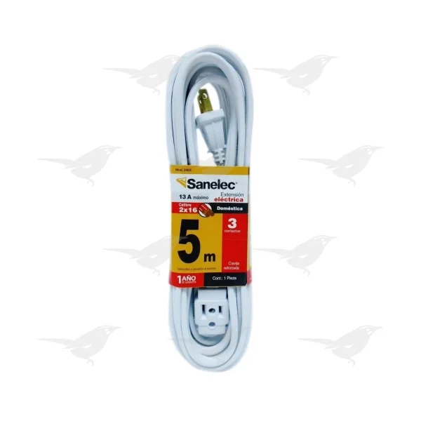 Extensión Eléctrica Sanelec Blanca 5 M