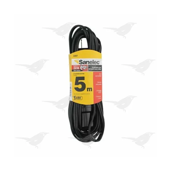 Extensión Eléctrica Sanelec Negra 5 M