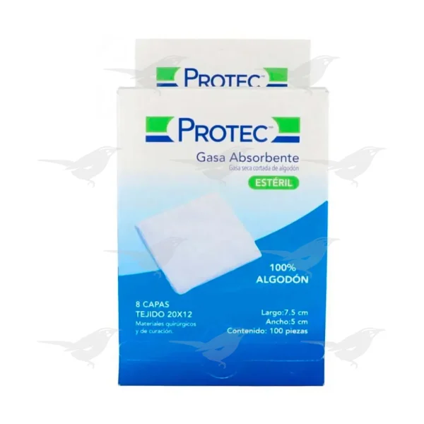 Gasa Absorbente Protec 7.5 X 5cm 100 piezas