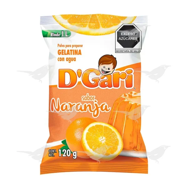 Gelatina D'Gari Naranja 120 g 1 Pieza