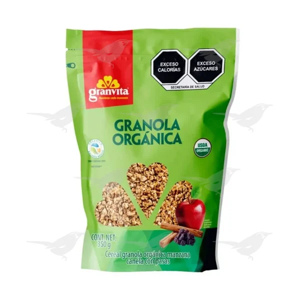 Granola Granvita orgánica con canela manzana y pasas 350 g 1 Pieza
