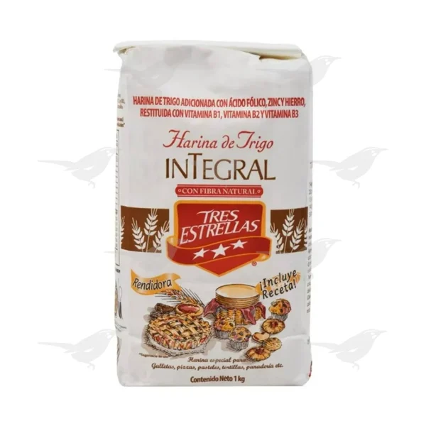 Harina de trigo Tres Estrellas integral 1 kg 1 Pieza