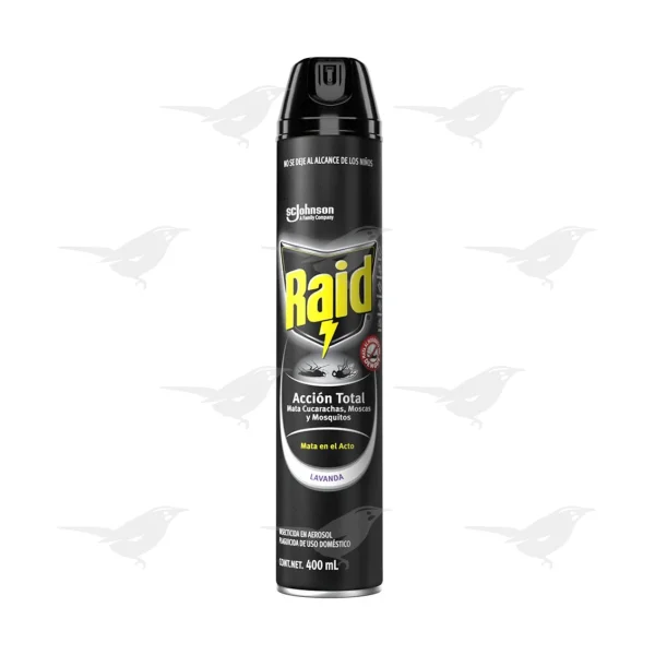 Insecticida en Aerosol Raid Accion Total Lavanda 400ml