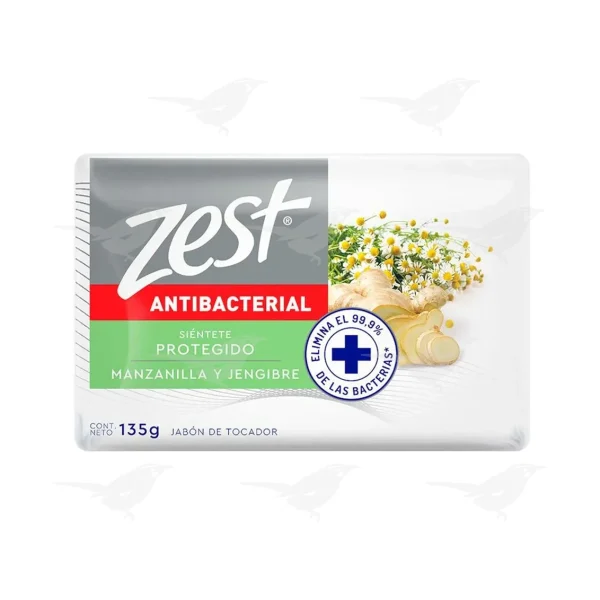 Jabon en Barra Zest Antibacterial Manzanilla y Jengibre 135g