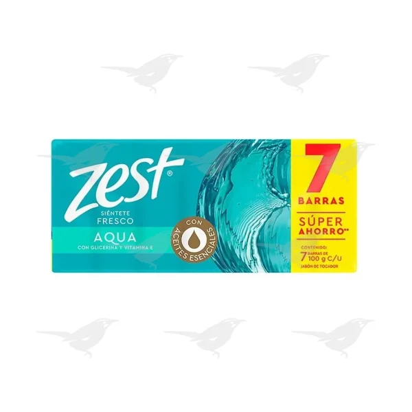 Jabon en Barra Zest Aqua 7 barras 100g c/u