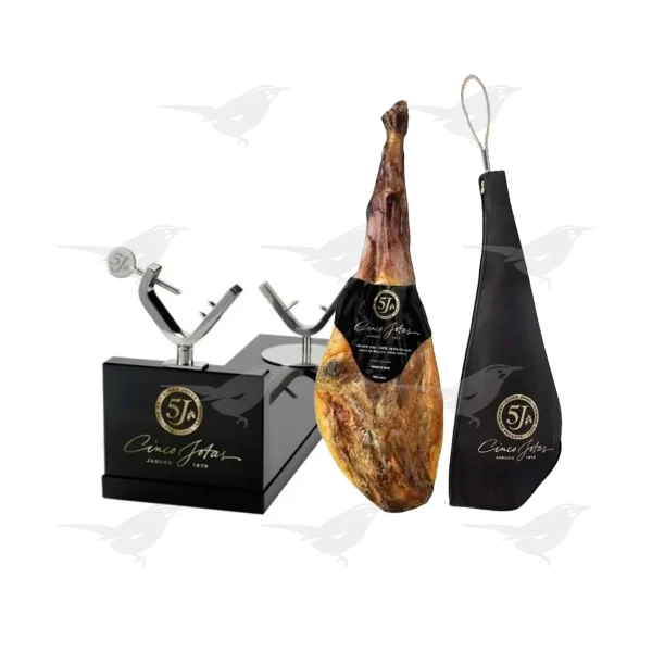 Jamón Iberico Bellota 5jotas C/hueso más tabla Jamonera 5 Jotas