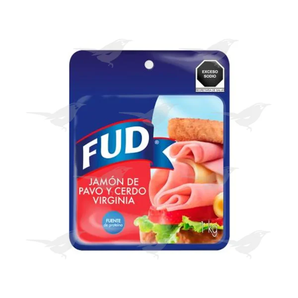Jamón de Pavo y Cerdo Fud Virginia 1 Kg