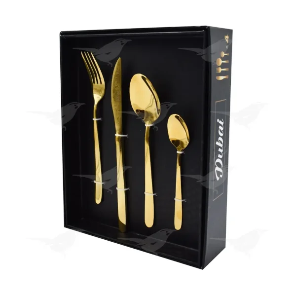 Juego de Cubiertos Dubai Color Oro 16 Piezas
