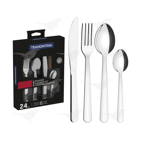 Juego de Cubiertos Tramontina Malibú Acero Inoxidable 24 Piezas