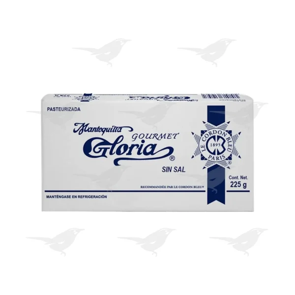 Mantequilla Gloria Gourmet sin Sal 225g