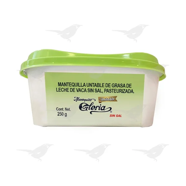 Mantequilla Gloria Untable sin Sal 250g